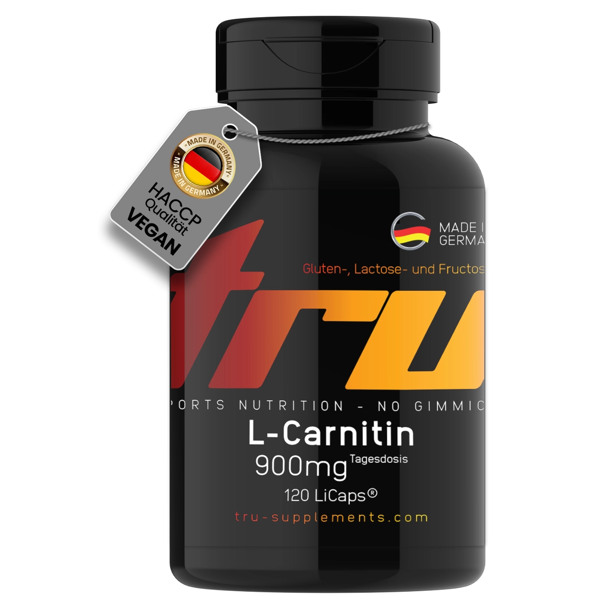 TRU L-Carnitin 900 mg Tagesdosis 120 LiCaps – Energie & Fettstoffwechsel | TRU Supplements